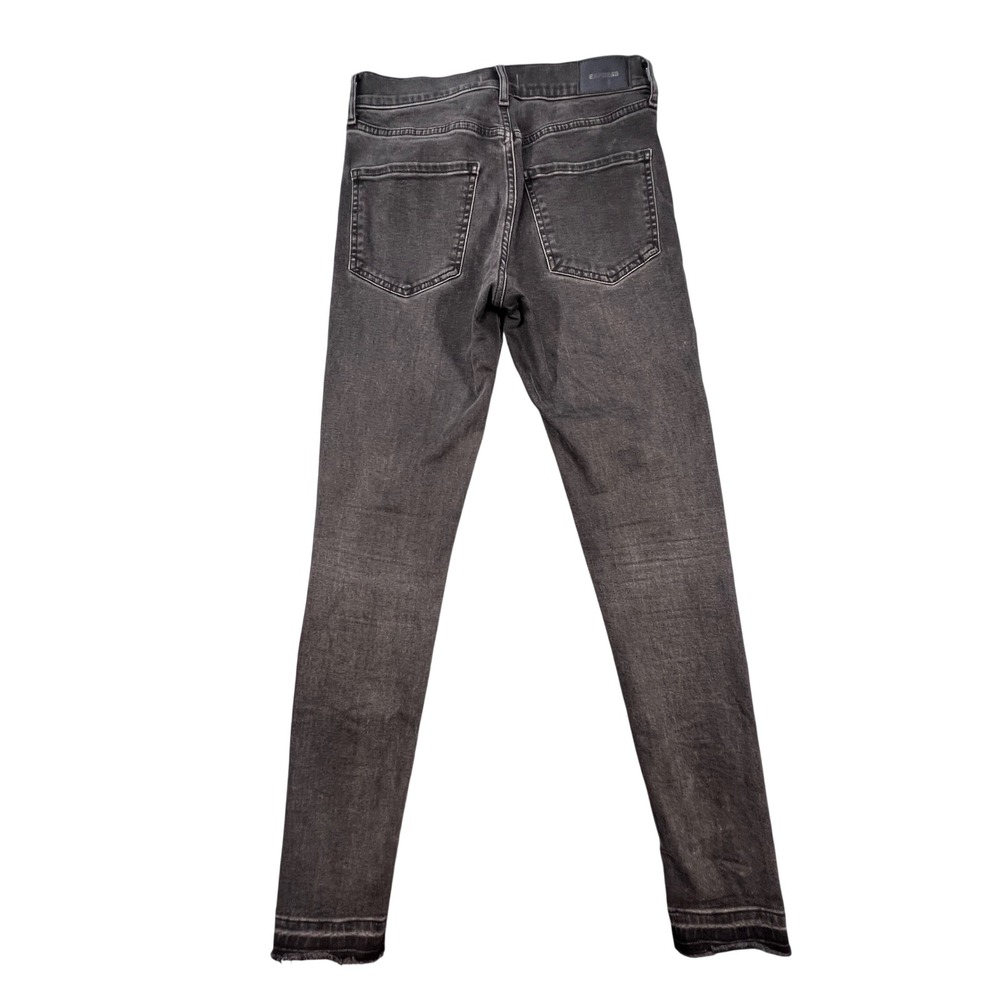 Express Black Skinny Jeans Womens 00R Mid Rise Raw Hem Denim 007199544 - Picture 2 of 10